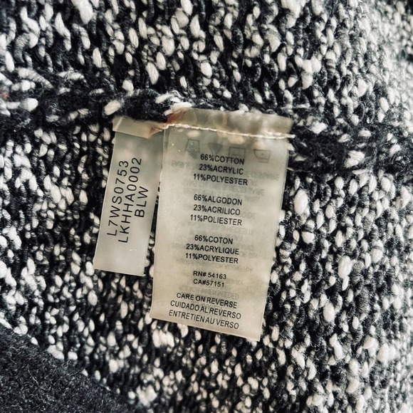 Karl Lagerfeld Paris Tweed One Button Cape Jacket M Black White Academia Coat - Picture 7 of 8